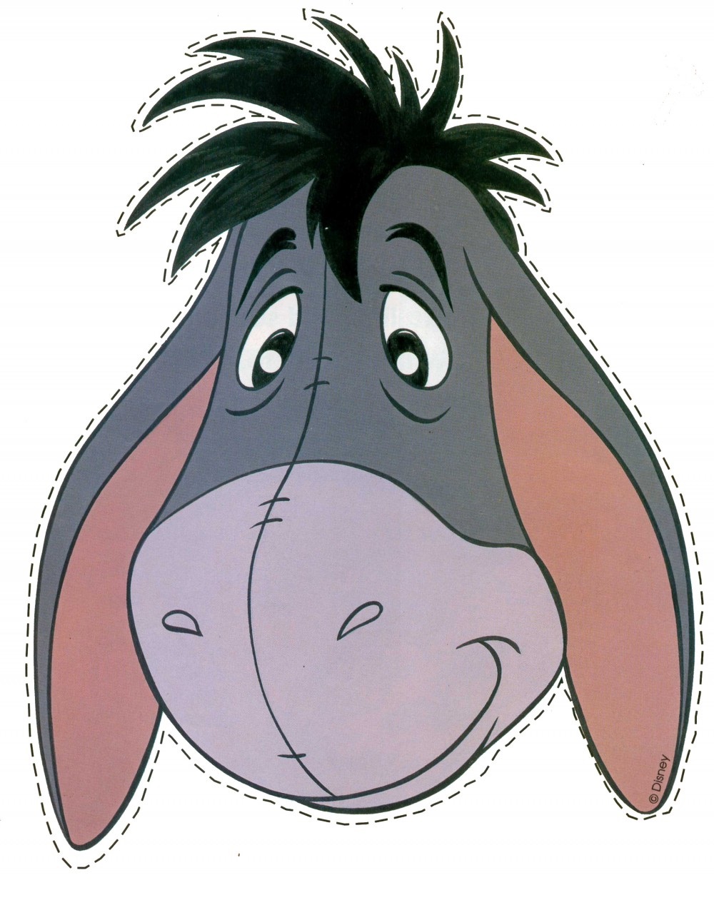 çocuklar için hazır kağıttan Eşşek maskesi şablonu